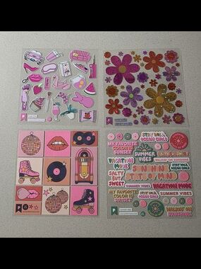 Pipsticks Sticker - Baby Pink, Disco, Roller Skate, Summer Vibe & Dandy Daises